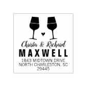Wine Lovers Wine Glasses Paare Adresse Briefmarke Gummistempel (Prägung)