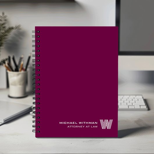 WINE Minimal Monogram Initial GESCHÄFTSBEREICH Notizblock