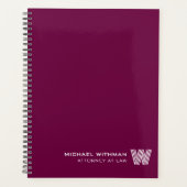 WINE Minimal Monogramm Anfangsbuchstabe FÜR UNTERN Planer (Vorderseite)