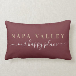 Wine Napa Valley Happy Place Lumbar Pillow Lendenkissen