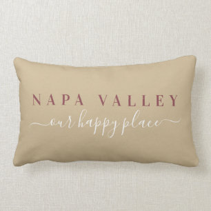 Wine Napa Valley Happy Place Lumbar Pillow Lendenkissen
