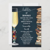 Wine Navy Bubbles & Book Before I do Bridal Shower Einladung (Vorderseite)