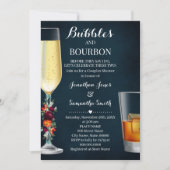 Wine Navy Bubbles & Bourbon Couples Dusche Hochzei Einladung (Vorderseite)
