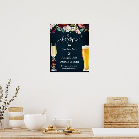 Wine Navy Bubbles & Brews Begrüßung Poster (Küche)