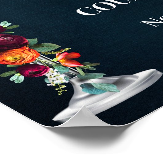 Wine Navy Bubbles & Brews Begrüßung Poster (Ecke)