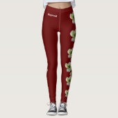 Wine North Carolina Staat Blume Dogwood Leggings (Vorderseite)