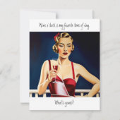 Wine O Clock lustiges Zitat Mitteilungskarte (Vorderseite)