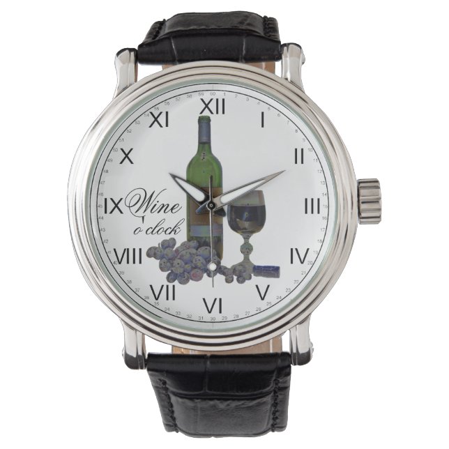 Wine O'clock Fun Watch Armbanduhr (Vorderseite)