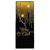 Wine O'Clock Gold Glitz Geschenktüte Für Weinflaschen (Rückseite)