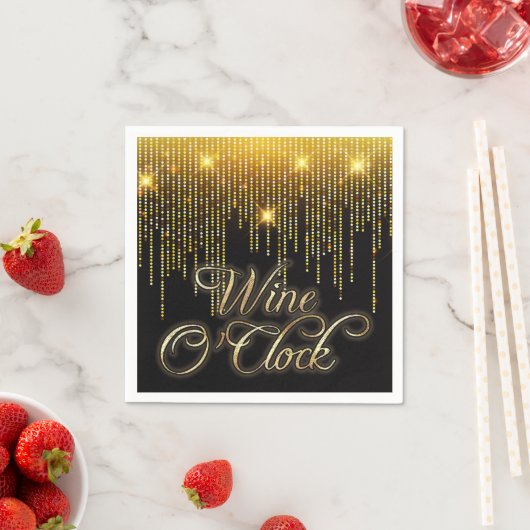 Wine O'Clock Gold Glitz Serviette (Beispiel)