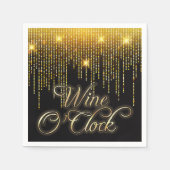 Wine O'Clock Gold Glitz Serviette (Vorderseite)