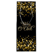 Wine O'Clock Gold Sparkle Geschenktüte Für Weinflaschen (Rückseite)