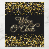 Wine O'Clock Gold Sparkle Weinetikett (Einzelnes Label)