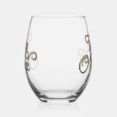 Wine O'Clock Gold Text Weinglas Ohne Stiel (Rechts)