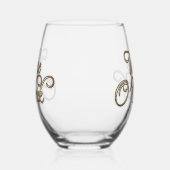 Wine O'Clock Gold Text Weinglas Ohne Stiel (Links)