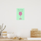 Wine O'Clock! Humorales Mod-Musterposter Poster (Küche)