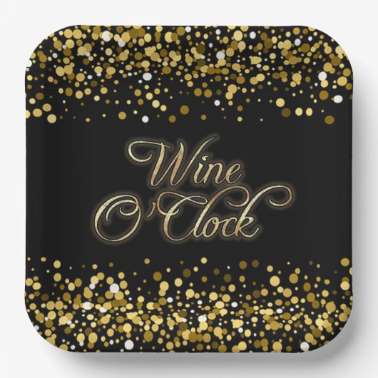 Wine O'Clock Pappteller (Vorderseite)