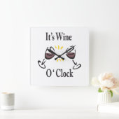Wine O'Clock Quadratische Wanduhr (Zuhause)