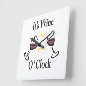 Wine O'Clock Quadratische Wanduhr (Winkel)