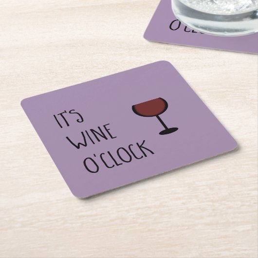 Wine O'Clock Rechteckiger Pappuntersetzer (angewinkelt)