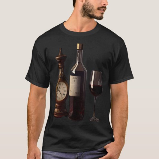 Wine O'Clock Red Wine Glass Bottle Drinking Cockta T-Shirt (Vorderseite)