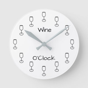 Wine O'Clock Runde Wanduhr