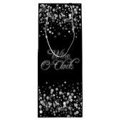 Wine O'Clock Silver Sparkle Geschenktüte Für Weinflaschen (Rückseite)