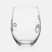 Wine O'Clock Silver Text Weinglas Ohne Stiel (Rechts)