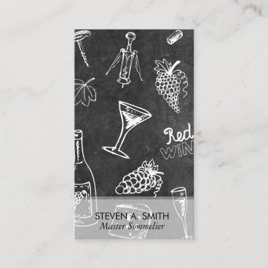 Wine Pattern Slate | Sommelier Visitenkarte (Vorderseite)
