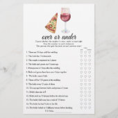 Wine & Pizza Bridal shower Over or under game (Vorderseite)
