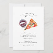 Wine & Pizza Perfect Pair Engagement Party Einladung (Vorderseite)