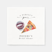 Wine & Pizza Perfect Pair Rehearsal Dinner Serviette (Vorderseite)