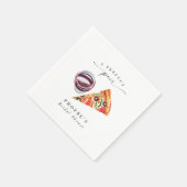 Wine & Pizza Perfect Pair Rehearsal Dinner Serviette (Ecke)