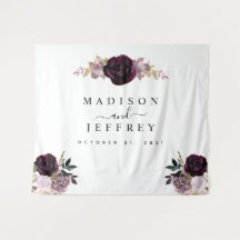 Wine Plum Mauve Fall Floral Wedding Background