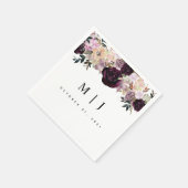Wine Plum Mauve Fall Floral Wedding Serviette (Ecke)