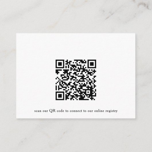 Wine QR Code Bridal Shower Registry  Begleitkarte (Rückseite)