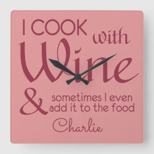 Wine Quote individuelle Name Wanduhr