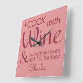 Wine Quote individuelle Name Wanduhr (Winkel)