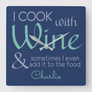 Wine Quote individuelle Name Wanduhr