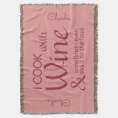 Wine Quote individuelle Name werfen Decke (Vorderseite Vertikal)