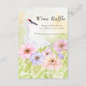 Wine Raffle Bridal Shower Whooping Crane Anemones  Begleitkarte (Vorderseite)