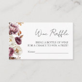 Wine Raffle Game | Burgundy Fall Brautparty Begleitkarte (Vorderseite)