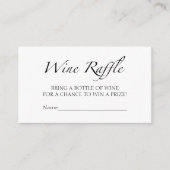 Wine Raffle Game | Schwarz-Weiß-Brautparty Begleitkarte (Vorderseite)