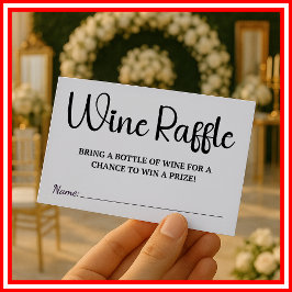 Wine Raffle Wedding Brautparty Begleitkarte