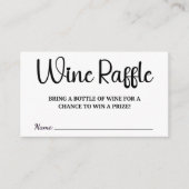 Wine Raffle Wedding Brautparty Begleitkarte (Vorderseite)