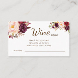 Wine Raffle Wedding Brautparty Marsala Karte