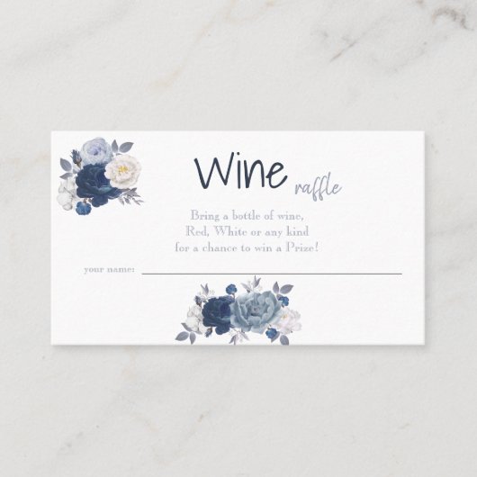 Wine Raffle Wedle Brautparty Card Platzkarte (Vorderseite)