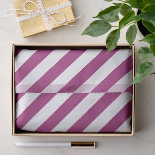 Wine Red and White Striped Seidenpapier (Geschenk)