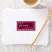Wine Red Art Deco Border Wedding Adressaufkleber (Insitu)