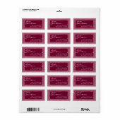 Wine Red Art Deco Border Wedding Adressaufkleber (Vorne)